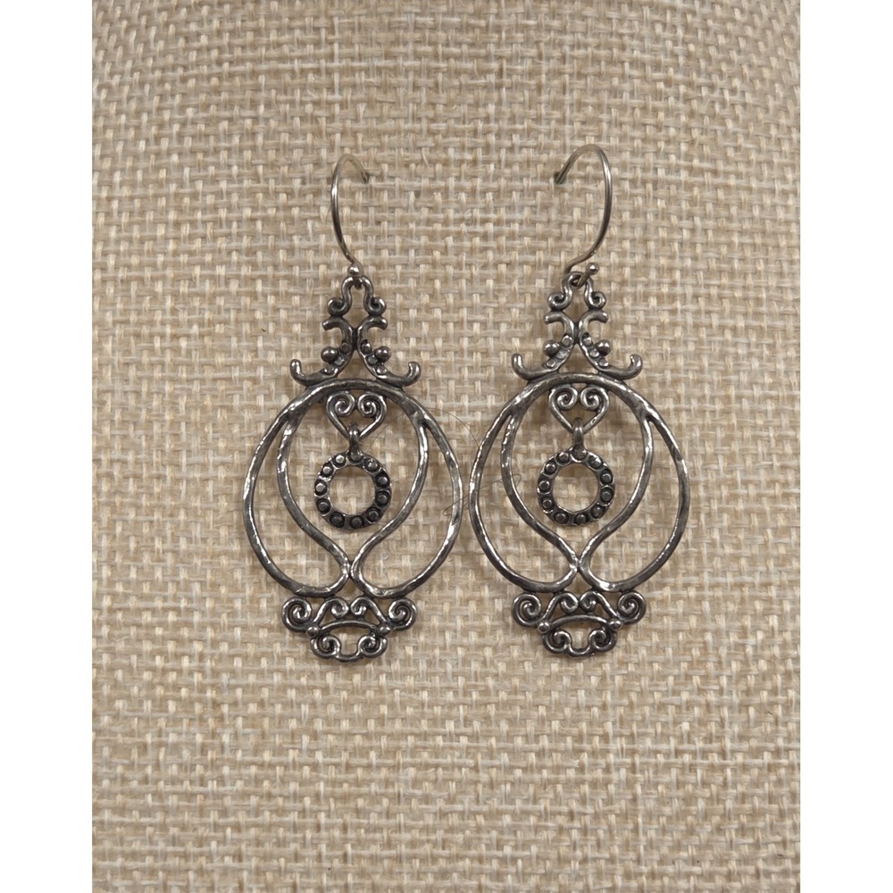 Sterling Silver Organic Spiral Dangle Earrings By Zuman 925 Israel